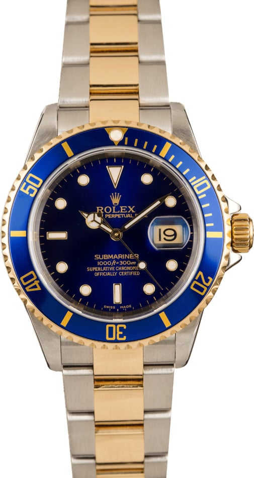 Pre-Owned Rolex Two Tone 16613 Submariner