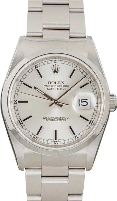Rolex Datejust 16200 Silver Index Dial