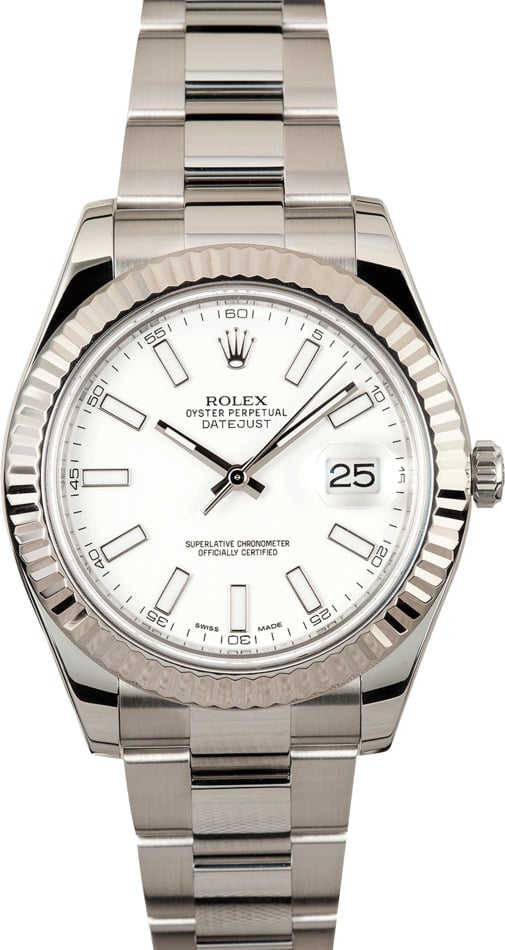 Rolex Datejust II Ref 116334 White Dial 41MM