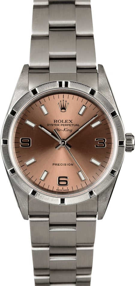 Rolex Air-King 14010 Salmon Dial Steel Oyster