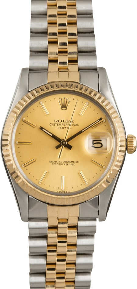 Rolex Date 15003 Champagne Index Dial