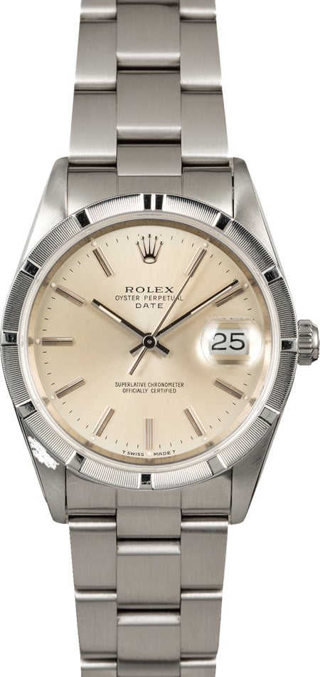 Rolex Date 15210 Silver Dial
