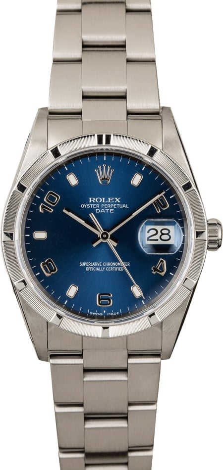 PreOwned Rolex Date 15210 Blue Dial