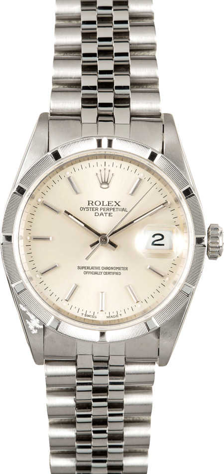 ROLEX 15210 K番 Rolex Mens Watch Date 15210 Black Dial 34mm Stainless Steel