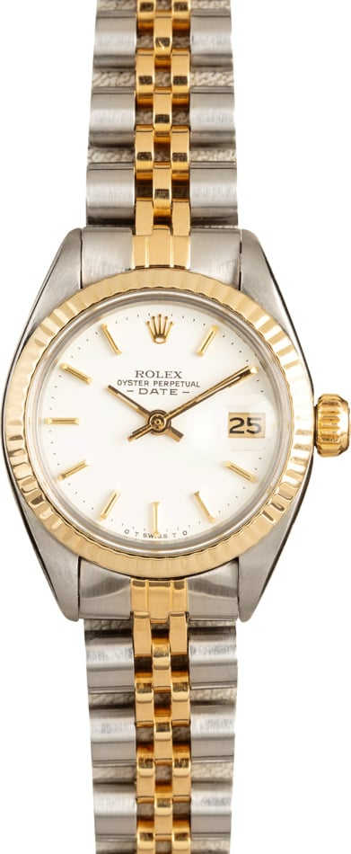 Vintage Rolex Ladies Date 6917 White Dial