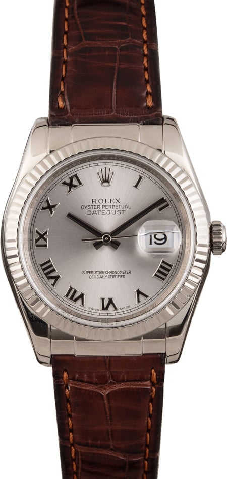 Pre Owned Rolex Datejust 116139 Alligator Strap