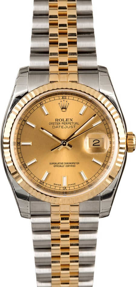 ベビーグッズも大集合 Datejust Rolex 116233 Jubilee Tone Two Champagne トップス