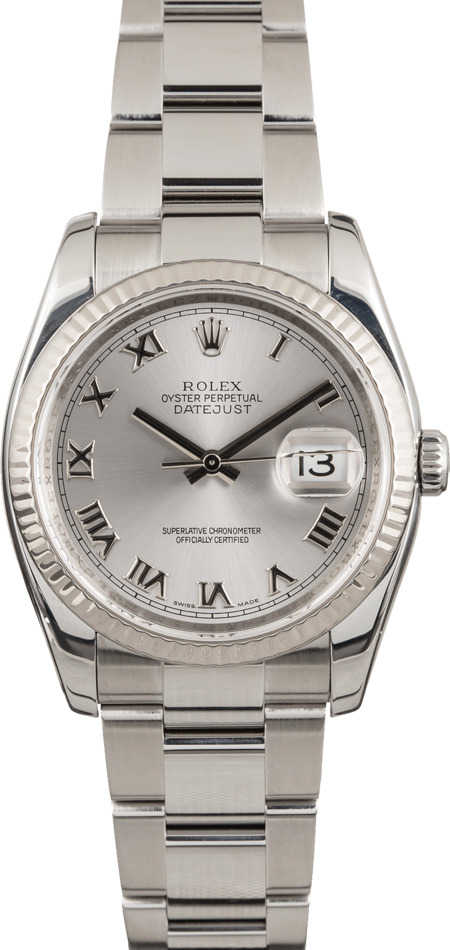 Pre-Owned Rolex Datejust 116234 Rhodium Dial