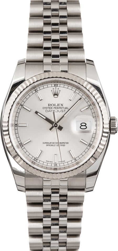 PreOwned Rolex Datejust 116234 Silver Dial Steel Jubilee