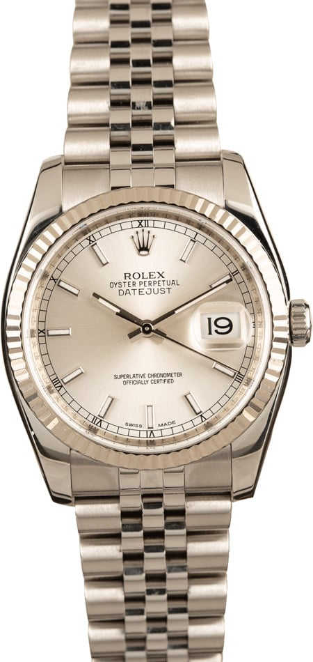 Pre-Owned Rolex Datejust 116234 Silver Luminous Dial