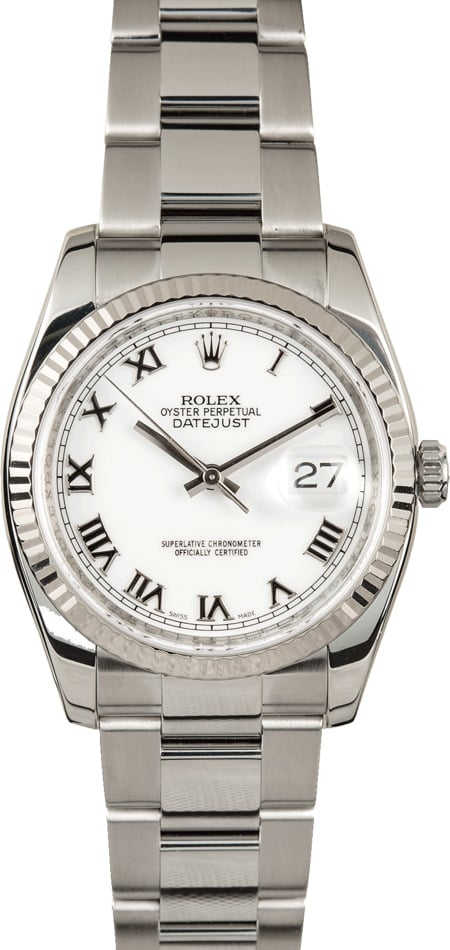 Rolex Datejust 116234 White Roman Oyster