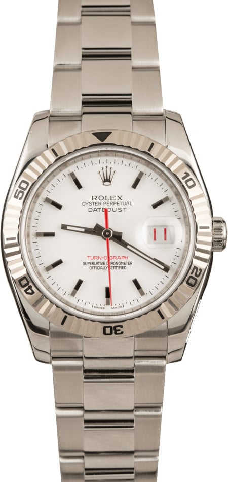Rolex Datejust Turn-O-Graph 116264 White Dial Thunderbird