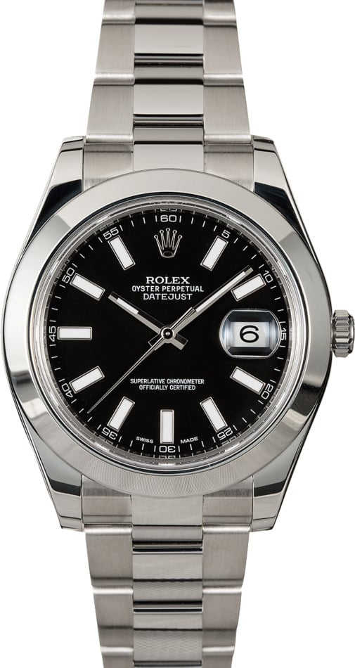 Certified Rolex Datejust 116300 Black Luminescent Dial