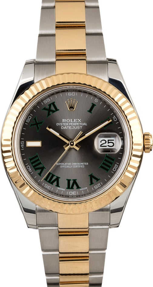 Certified Rolex Datejust 116333 Slate Roman Dial