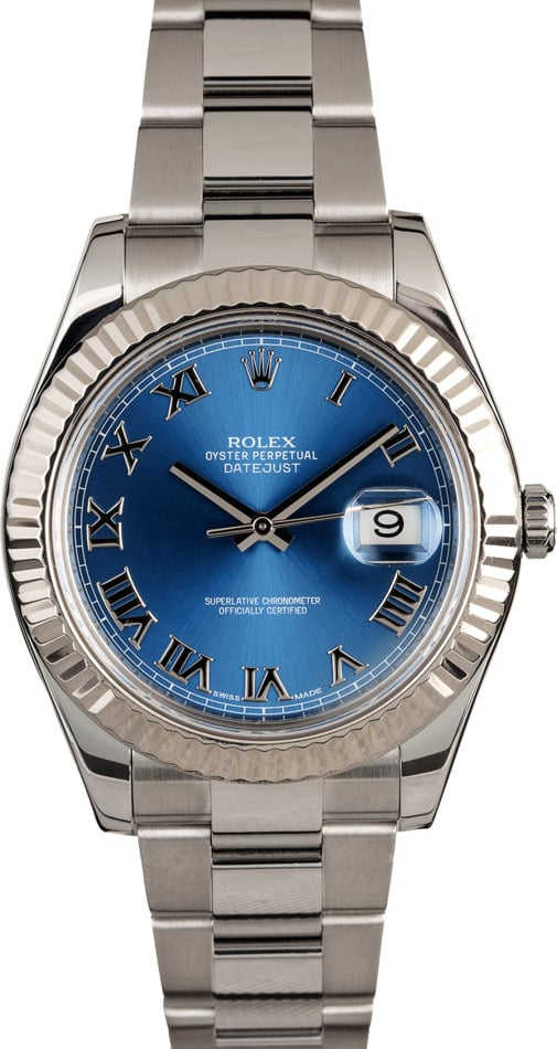 Rolex Datejust II Ref 116334 Blue Roman