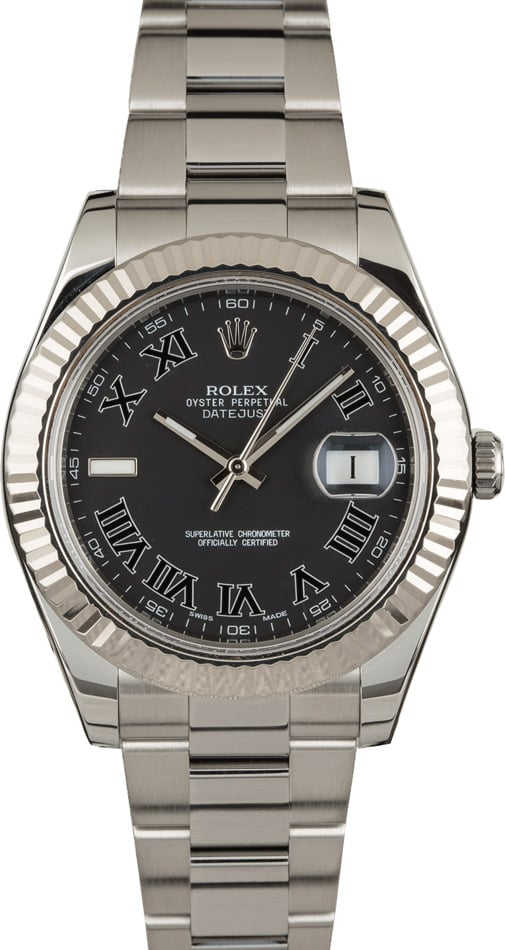 Used Rolex Datejust II Ref 116334 Black Roman Dial