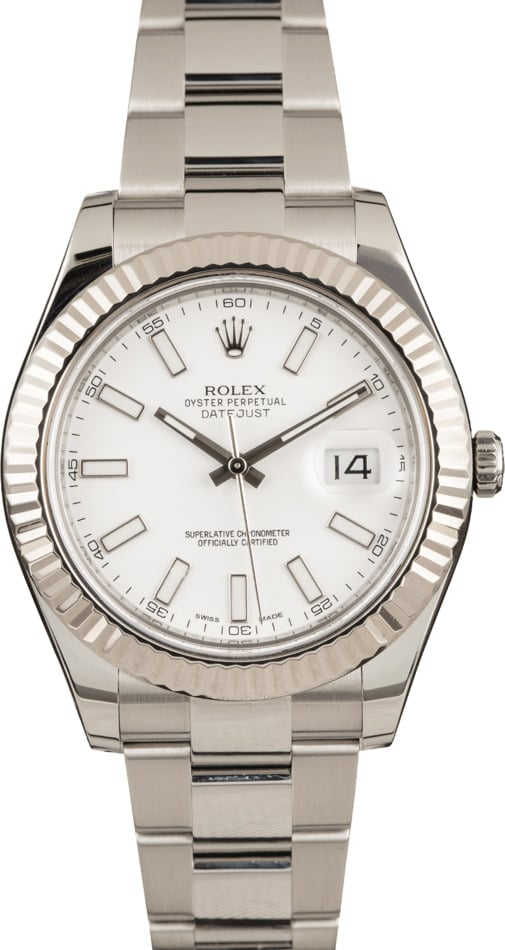 Rolex Datejust II 116334 White Luminescent Dial