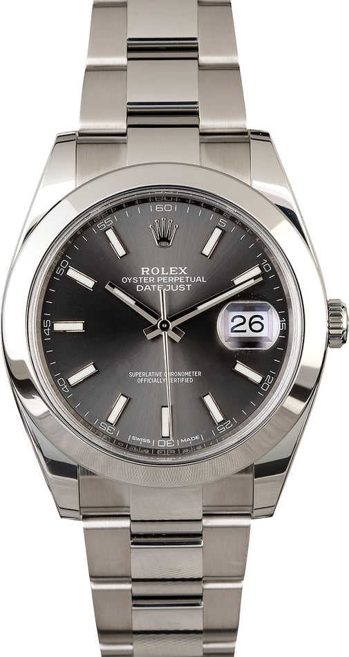 Rolex Datejust 41 Ref 126300 Rhodium Index Dial