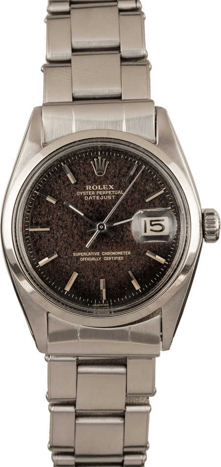 Vintage Rolex Datejust 1600 Black Index Dial