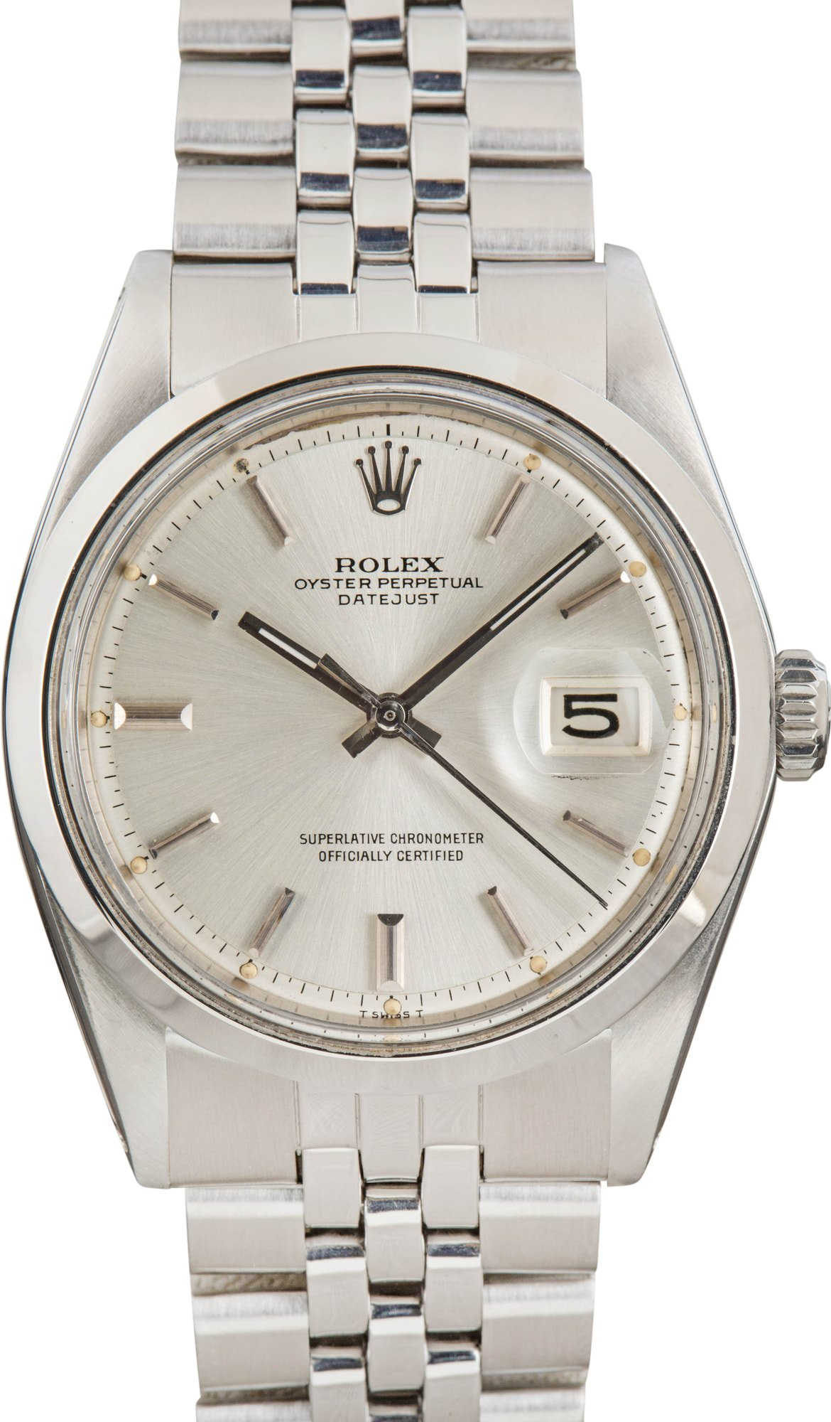 Vintage Rolex Datejust 1600 Silver 'Pie Pan' Dial