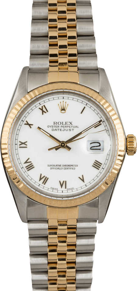 PreOwned Rolex Datejust Ref 16013 White Roman