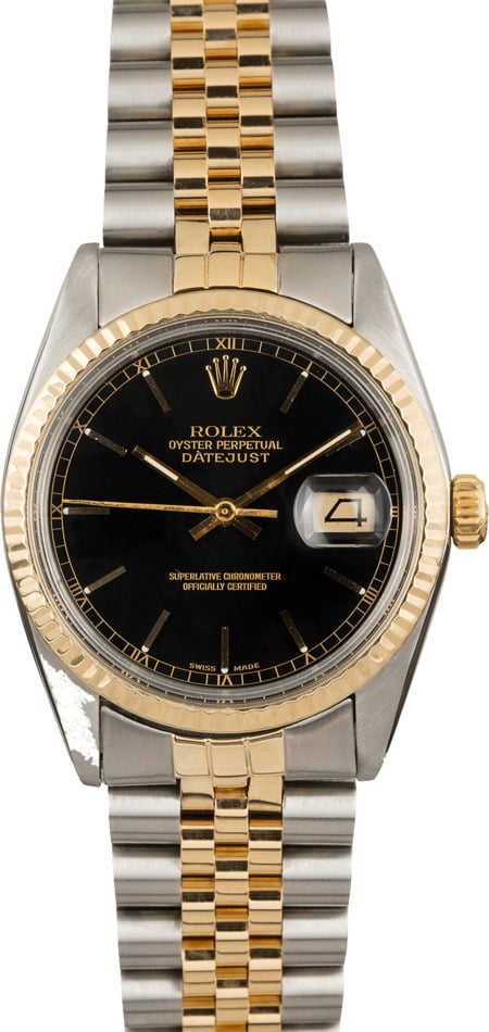 Used Rolex Datejust 16013 Black Index Dial