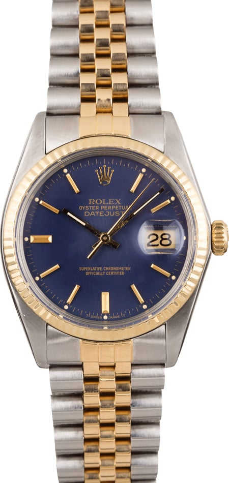 PreOwned Rolex Datejust 16013 Blue Dial