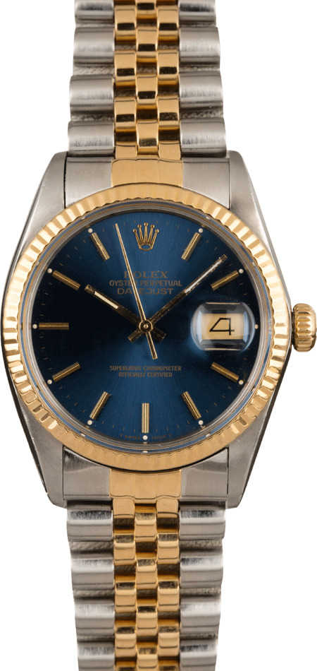 Pre-Owned Rolex Datejust 16013 Two Tone Blue Dial