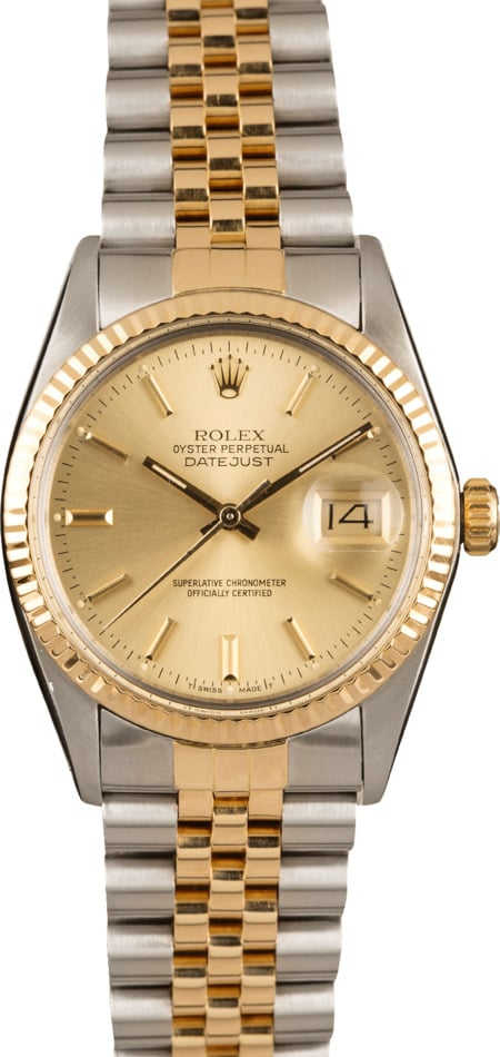 Pre-Owned Rolex Datejust 16013 Champagne Index Watch
