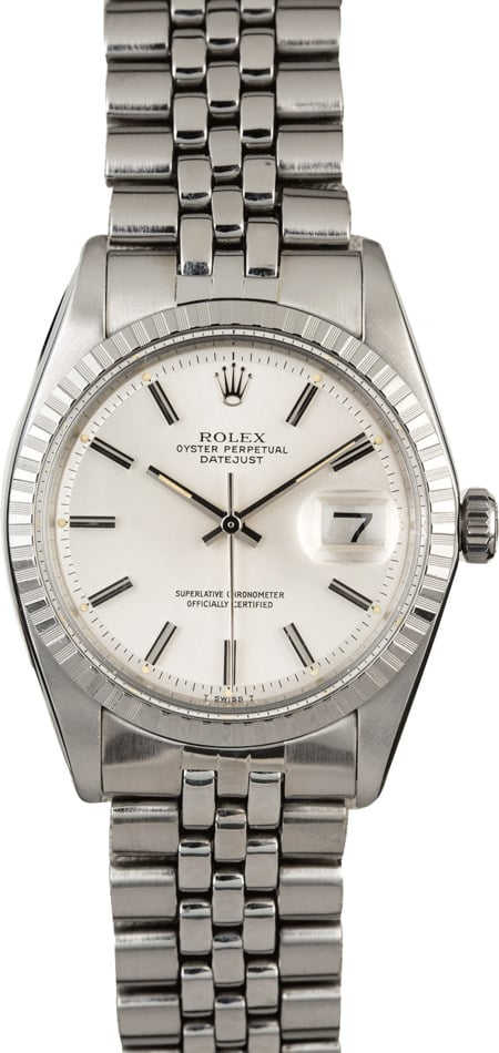 Vintage Rolex Datejust 1603 Engine Turned Bezel