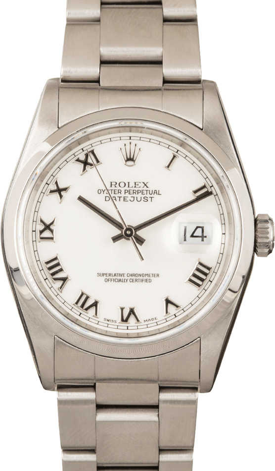 Rolex Datejust 16200 White Dial Steel Oyster