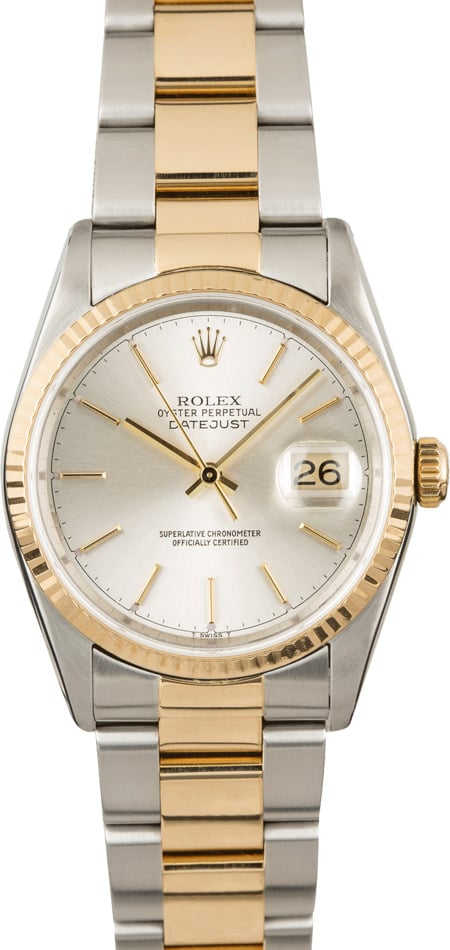 Rolex Datejust 16203 Silver Index Dial
