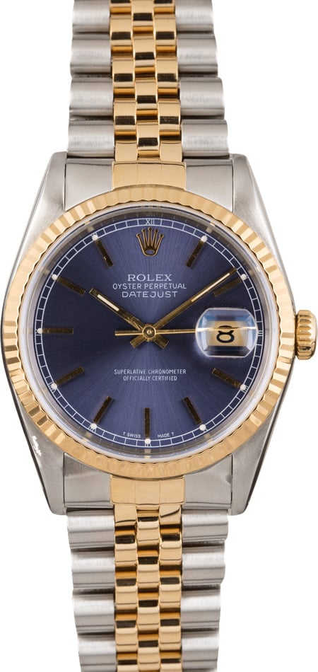 PreOwned Rolex Datejust 16203 Blue Dial