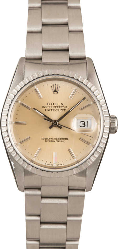 Rolex Datejust 16220 Silver Dial Steel Oyster