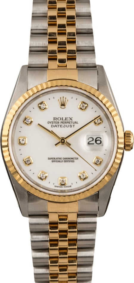 ®️ ROLEX MENS DATEJUST 16233 18K YELLOW GOLD STAINLESS STEEL