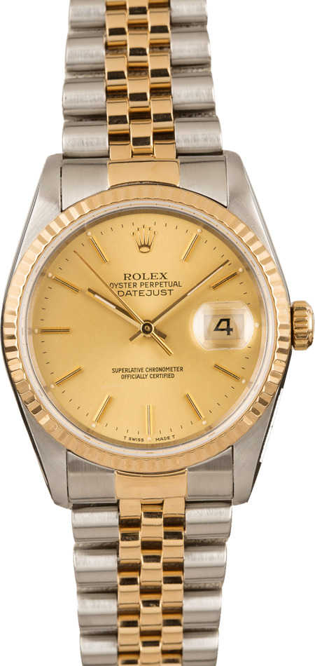 Pre-Owned Rolex Datejust 16233 Champagne Index Watch
