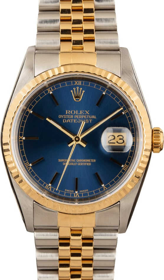 Rolex Datejust 16233 Two Tone Blue Dial