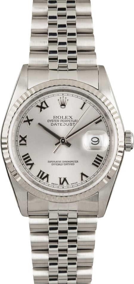 Used Rolex Datejust 16234 Rhodium Roman Dial