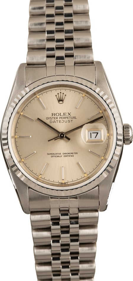 Pre-Owned 36mm Rolex Datejust 16234 Silver Dial
