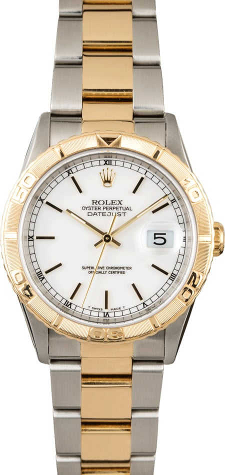 Rolex Datejust Turn-O-Graph 16263 White Index Dial