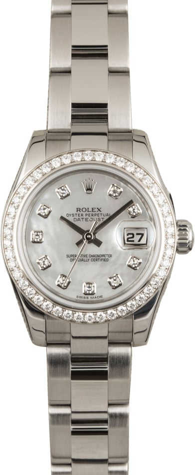 PreOwned Rolex Datejust 179384 Diamond Bezel