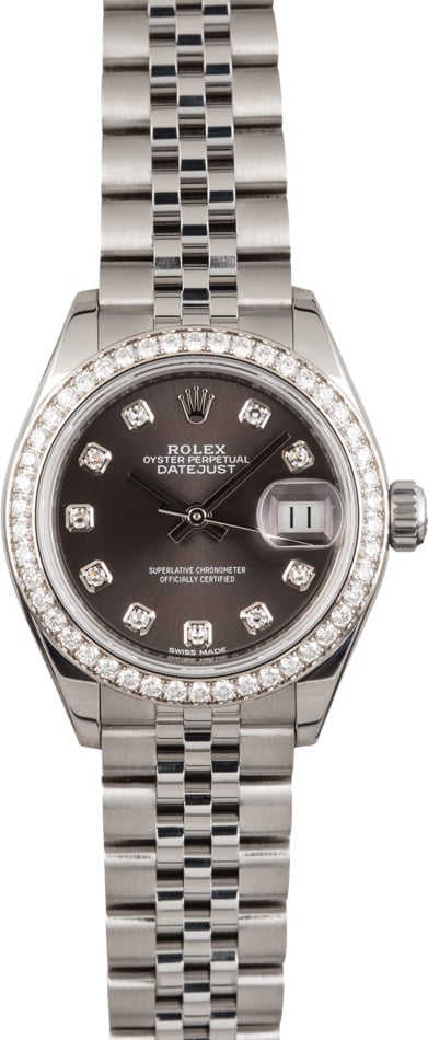 Rolex Lady-Datejust 28 Ref 279384 Dark Grey Diamond Dial