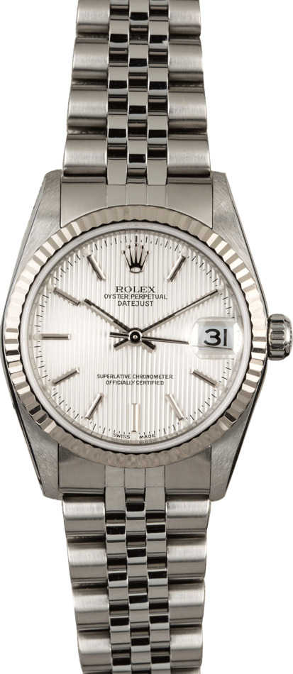 Rolex Datejust 78274 Silver Tapestry Dial 31MM