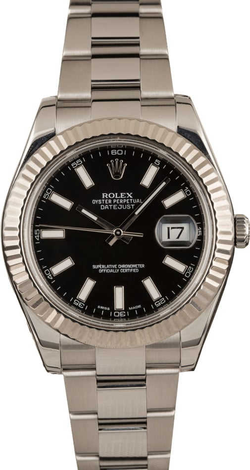 Pre-Owned Rolex Datejust II Black Dial 116334 T
