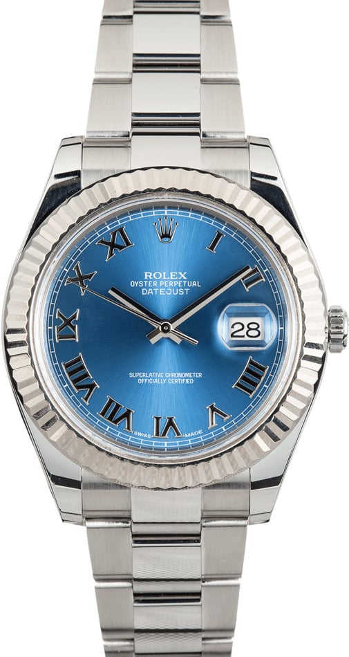 Rolex Datejust II 116334 Roman Dial Blue
