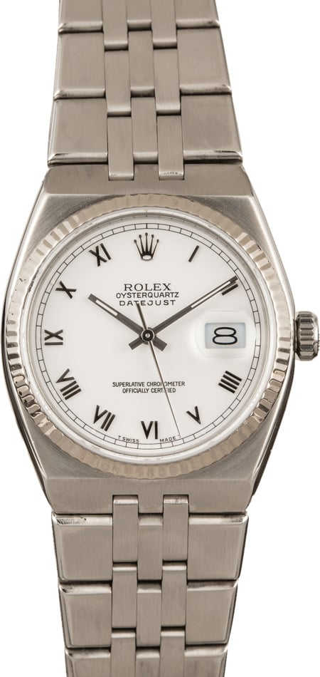 Rolex Datejust OysterQuartz 17014 White Dial