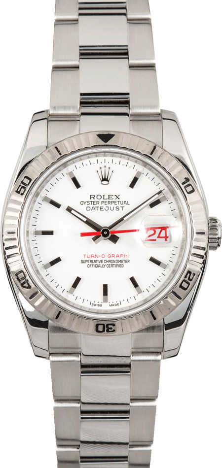 Rolex Datejust Turn-O-Graph 116264 White Thunderbird