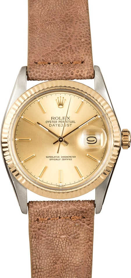 Rolex Datejust Two-Tone 16013 Leather Strap