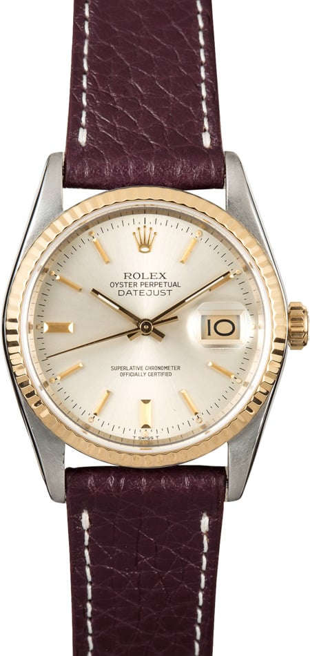 Rolex 16233 leather strap sale