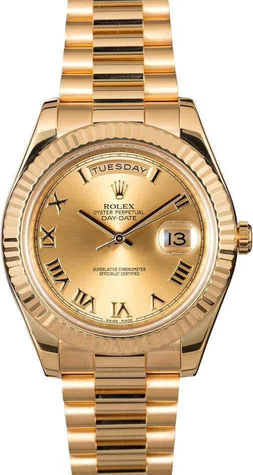 Rolex Day-Date 218238 Champagne Roman Dial